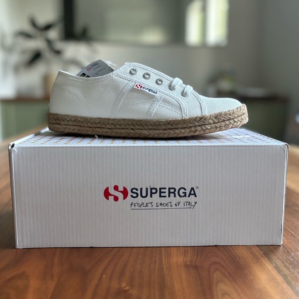 New Superga Espadrille White Tennis Shoe